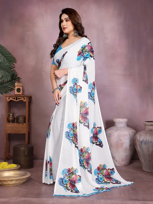 Printed_Georgette_saree_With_Unstitched_Blouse_Piece_(Blue)