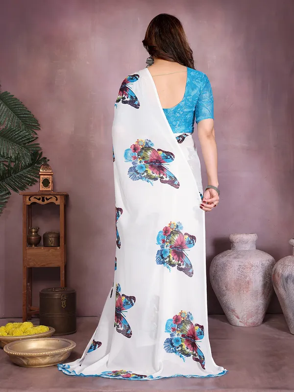 Printed_Georgette_saree_With_Unstitched_Blouse_Piece_(Blue)