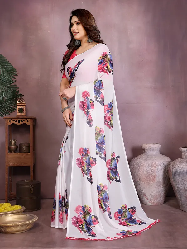 Printed_Georgette_saree_With_Unstitched_Blouse_Piece_(Pink)