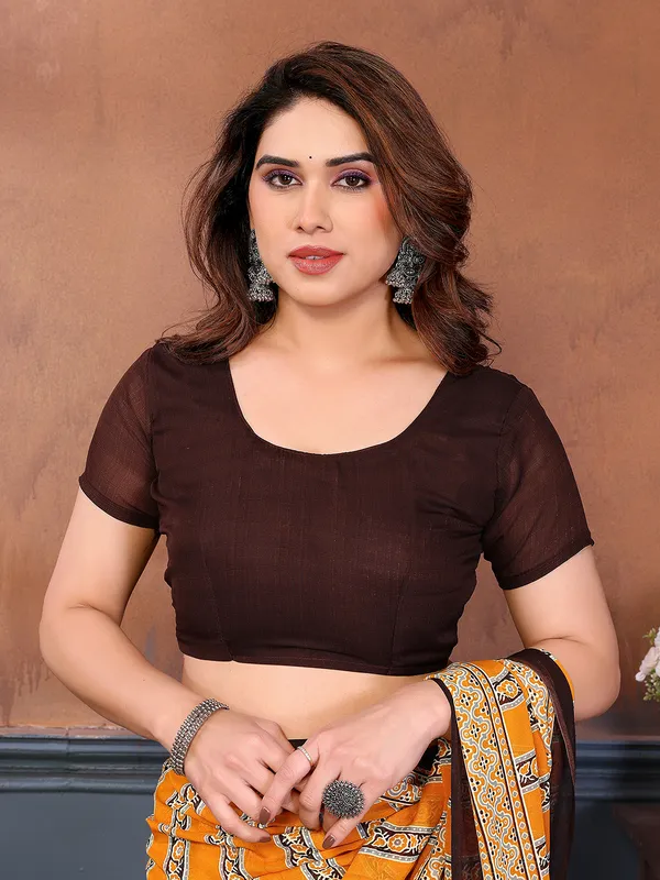 Printed_Georgette_Saree_With_UnStitched_Blouse_Piece_(YELLOW)