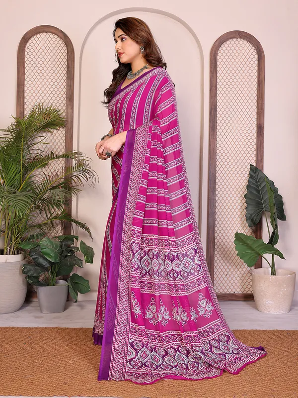 Printed_Georgette_Saree_With_UnStitched_Blouse_Piece_(PINK)