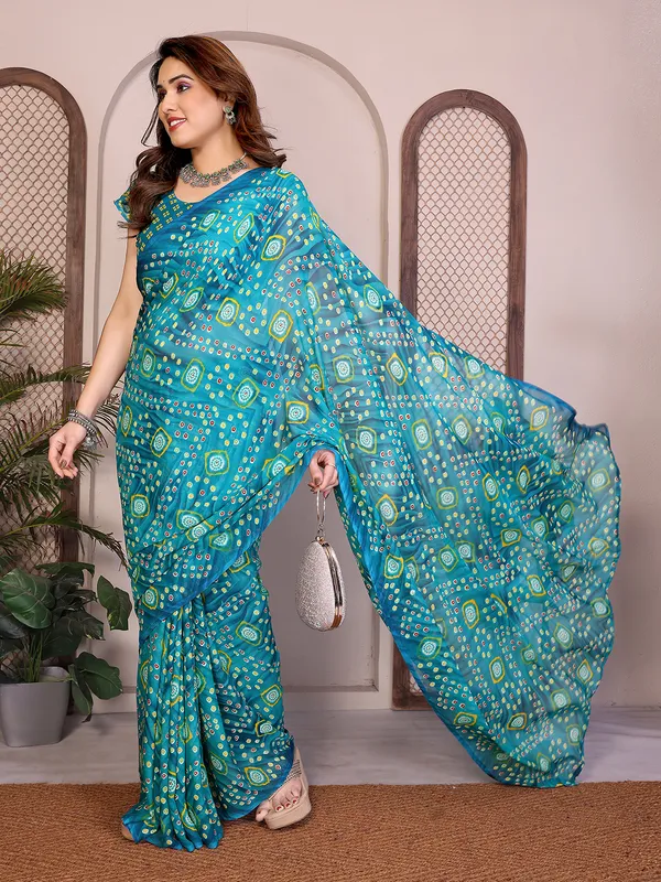 Printed_Georgette_Saree_With_UnStitched_Blouse_Piece_(BLUE)