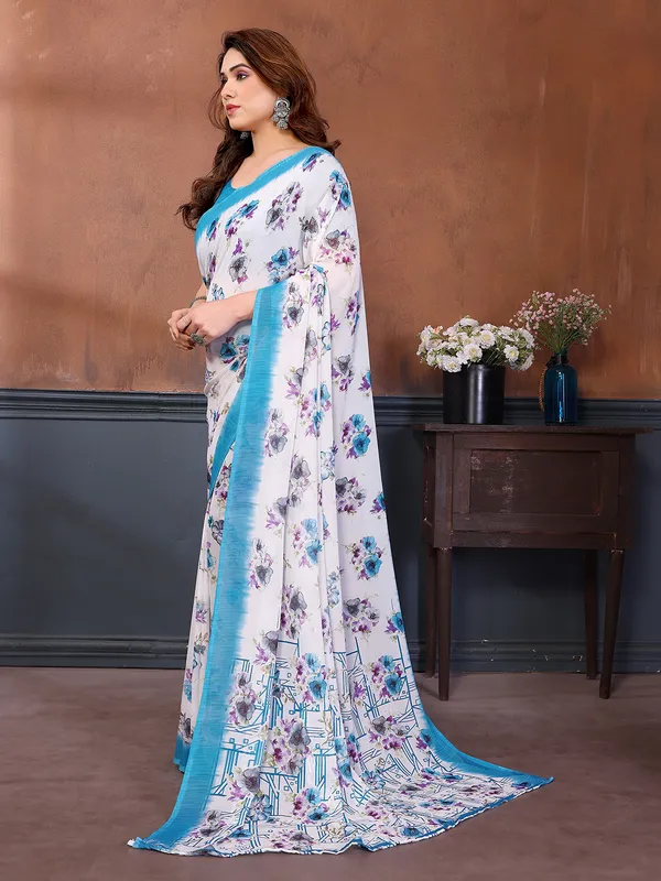 Printed_Georgette_Saree_With_UnStitched_Blouse_Piece_(BLUE)