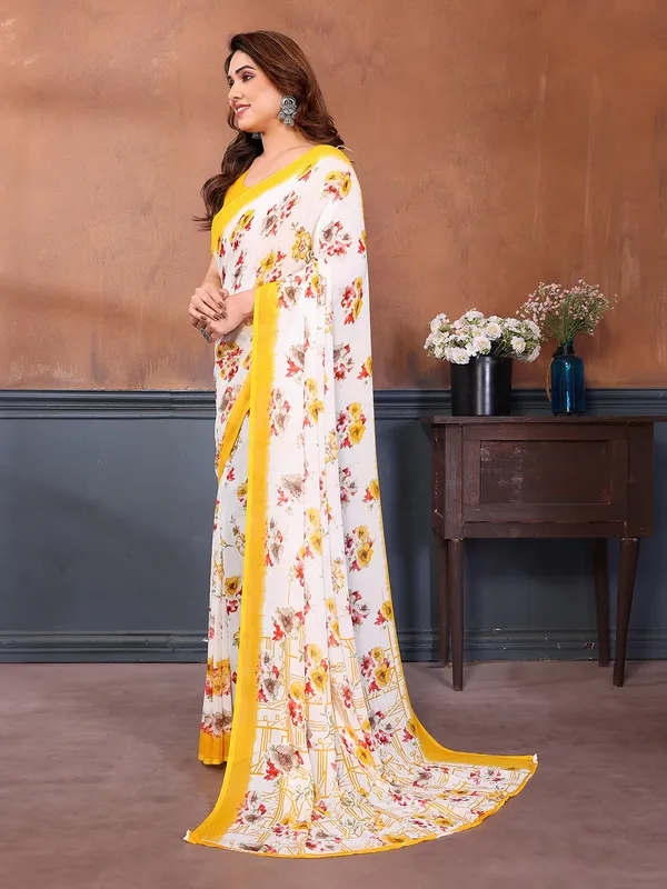 Printed_Georgette_Saree_With_UnStitched_Blouse_Piece_(YELLOW)