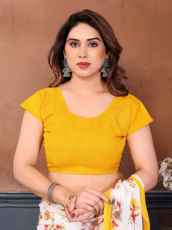 Printed_Georgette_Saree_With_UnStitched_Blouse_Piece_(YELLOW)