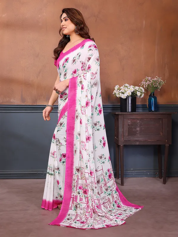Printed_Georgette_Saree_With_UnStitched_Blouse_Piece_(PINK)