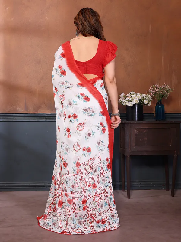 Printed_Georgette_Saree_With_UnStitched_Blouse_Piece_(RED)