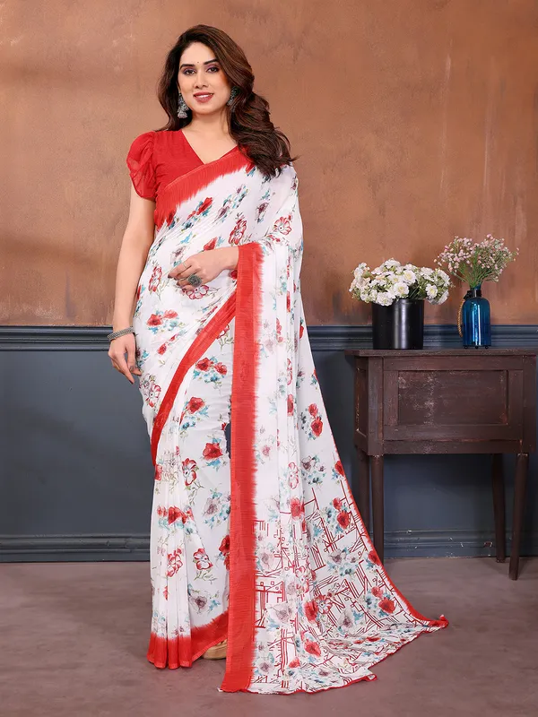 Printed_Georgette_Saree_With_UnStitched_Blouse_Piece_(RED)