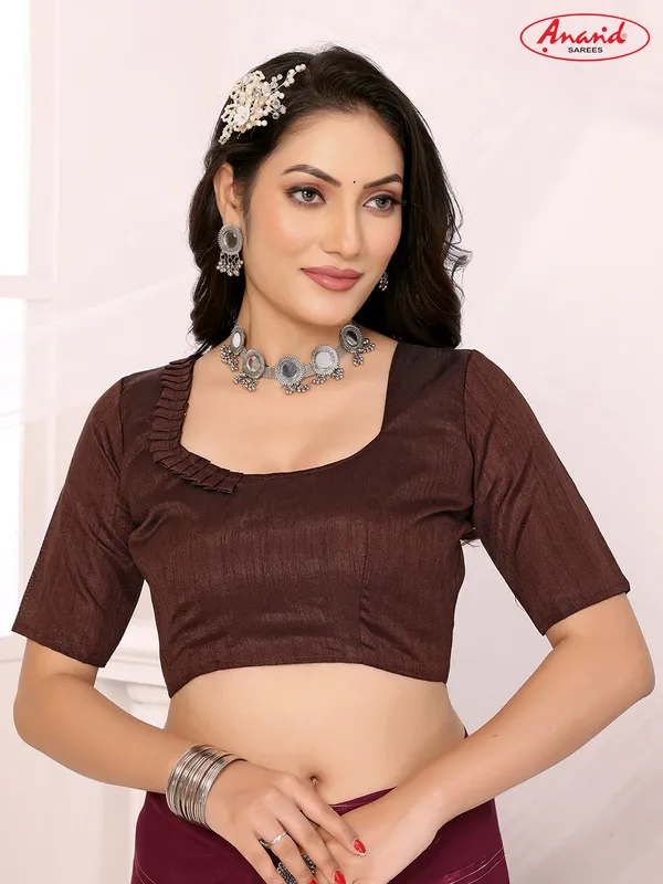 Embellished,_Striped,_Self_Design_Bollywood_Satin_Saree_(Maroon)