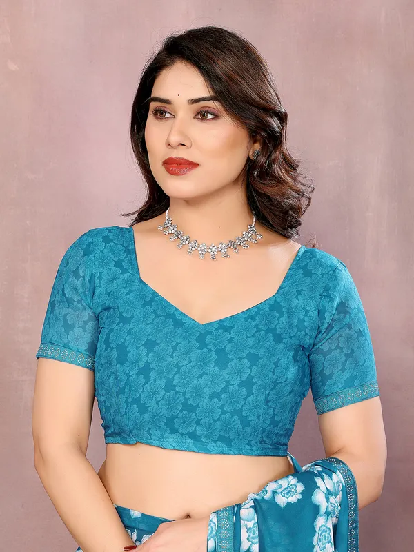 Paisley,_Floral_Print_Daily_Wear_Georgette_Saree��(Green)