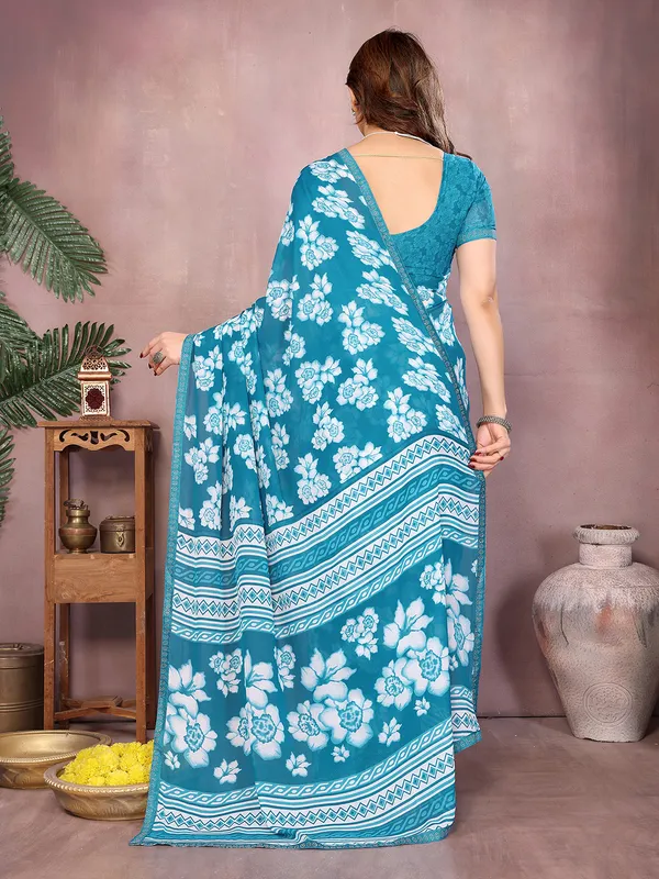 Paisley,_Floral_Print_Daily_Wear_Georgette_Saree��(Green)