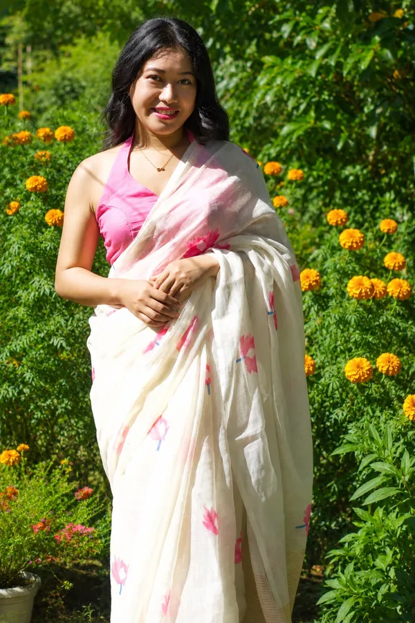 Women's_Printed_Cotton_Linen_Saree_With_Unstitched_Blouse_Piece