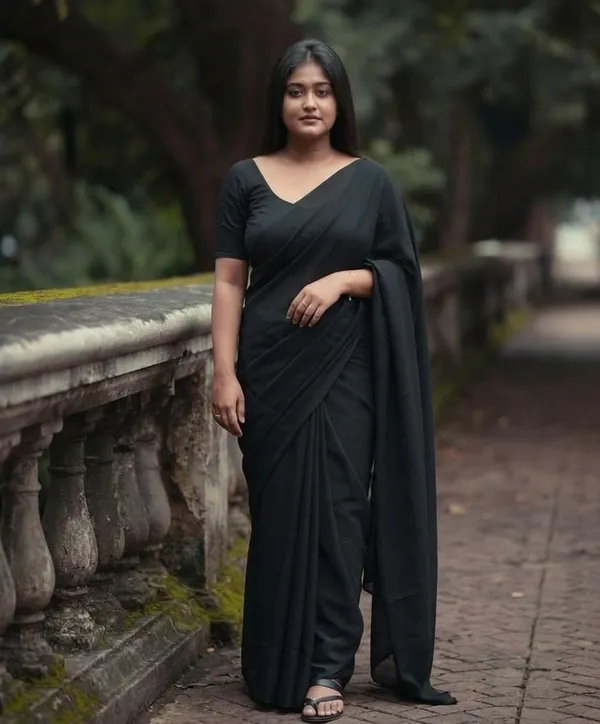 Elegant_Solid_Chiffon_Plain_Dyed_Saree_With_Unstitched_Blouse_Piece