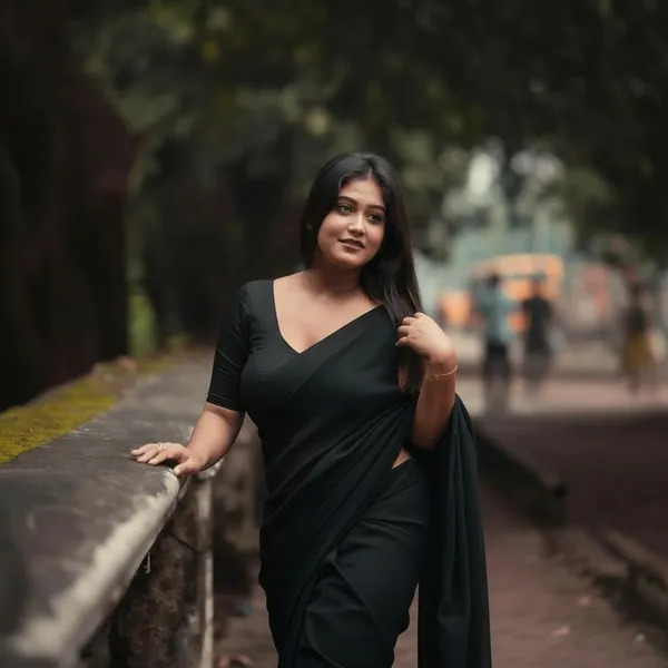 Elegant_Solid_Chiffon_Plain_Dyed_Saree_With_Unstitched_Blouse_Piece