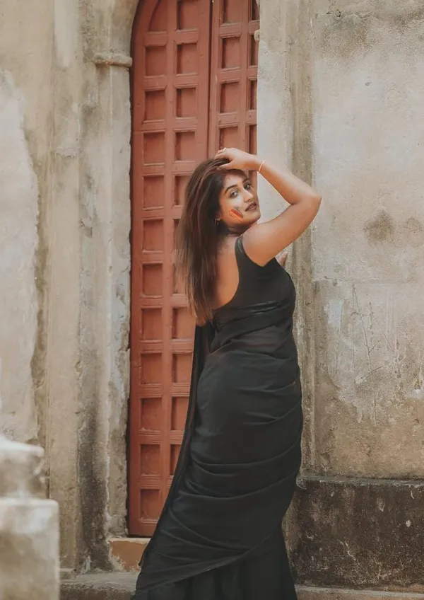 Elegant_Solid_Chiffon_Plain_Dyed_Saree_With_Unstitched_Blouse_Piece