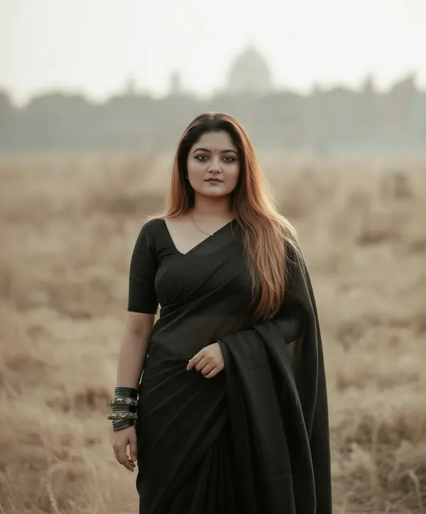 Elegant_Solid_Chiffon_Plain_Dyed_Saree_With_Unstitched_Blouse_Piece