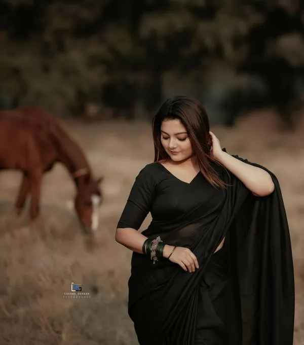 Elegant_Solid_Chiffon_Plain_Dyed_Saree_With_Unstitched_Blouse_Piece