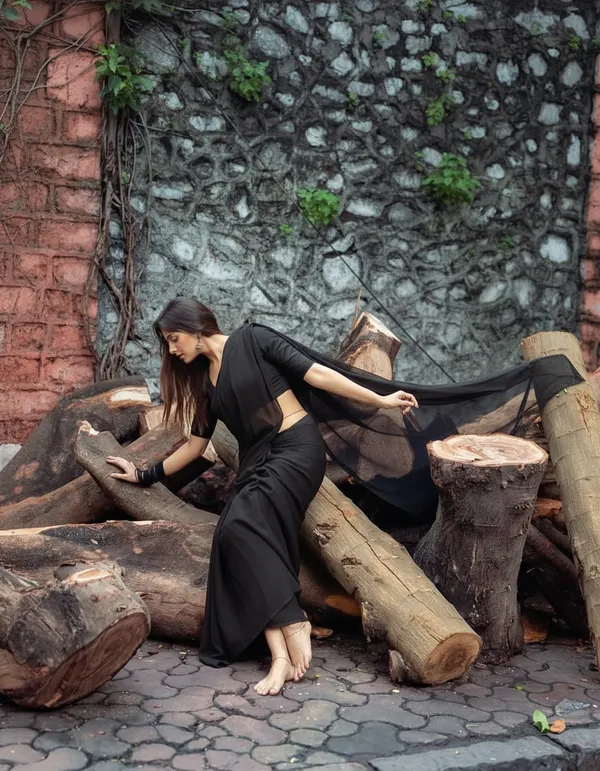 Elegant_Solid_Chiffon_Plain_Dyed_Saree_With_Unstitched_Blouse_Piece
