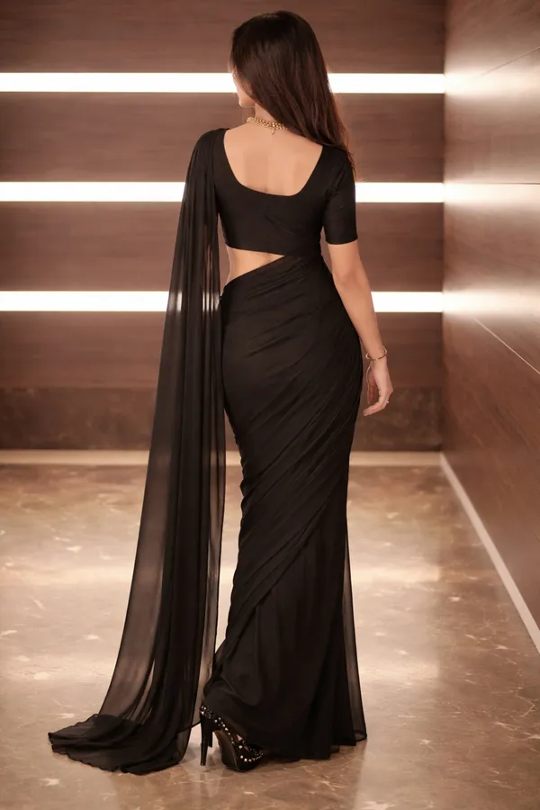 Elegant_Solid_Chiffon_Plain_Dyed_Saree_With_Unstitched_Blouse_Piece