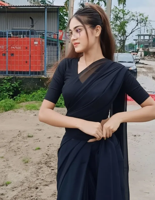 Elegant_Solid_Chiffon_Plain_Dyed_Saree_With_Unstitched_Blouse_Piece