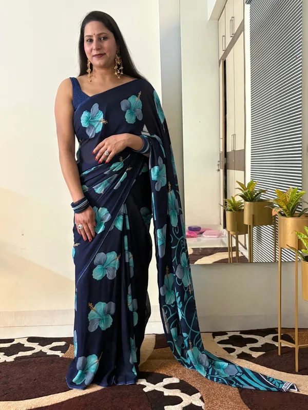 Printed_Daily_Wear_Georgette_Saree_With_Unstitched_Blouse_Piece