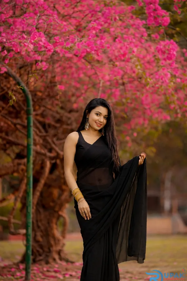 Elegant_Solid_Chiffon_Plain_Dyed_Saree_With_Unstitched_Blouse_Piece