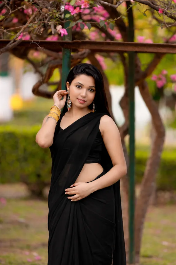 Elegant_Solid_Chiffon_Plain_Dyed_Saree_With_Unstitched_Blouse_Piece