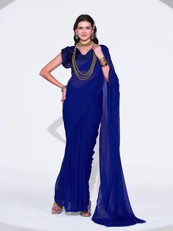 Women's_Stylish_Plain_Georgette_Saree_With_Unstitched_Blouse_Piece