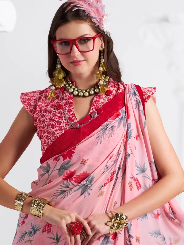 Women's_Stylish_Printed_Georgette_Saree_with_Matching_Unstitched_Blouse_Piece