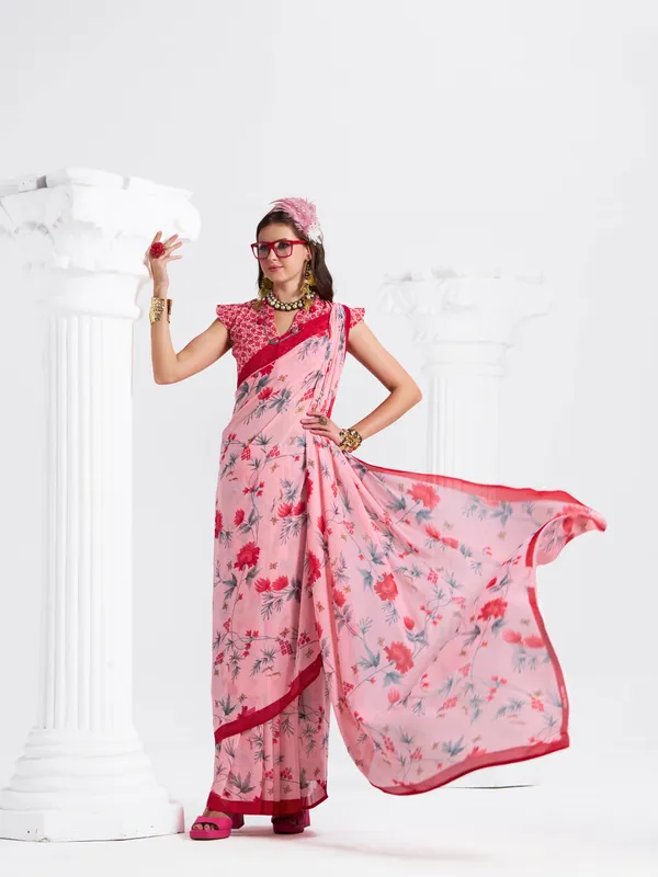 Women's_Stylish_Printed_Georgette_Saree_with_Matching_Unstitched_Blouse_Piece
