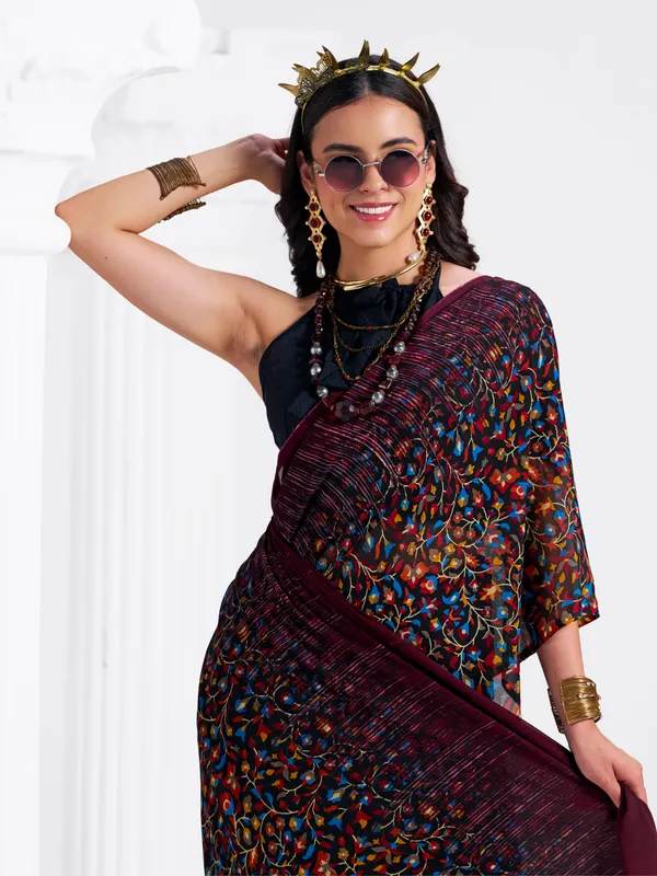 Women's_Stylish_Printed_Georgette_Saree_with_Matching_Unstitched_Blouse_Piece