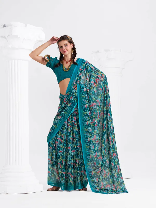 Women's_Stylish_Printed_Georgette_Saree_with_Matching_Unstitched_Blouse_Piece