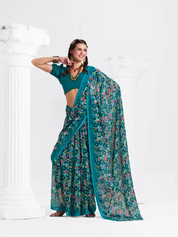 Women's_Stylish_Printed_Georgette_Saree_with_Matching_Unstitched_Blouse_Piece