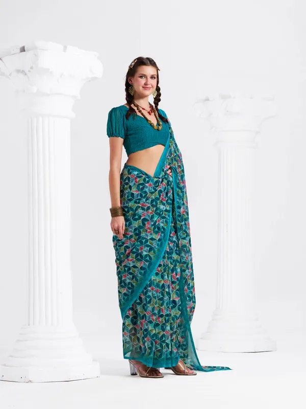 Women's_Stylish_Printed_Georgette_Saree_with_Matching_Unstitched_Blouse_Piece