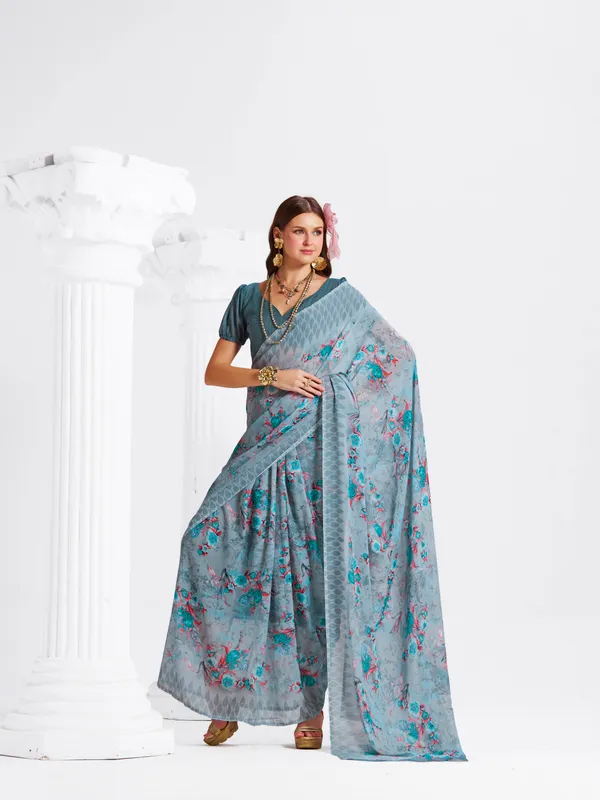 Women's_Stylish_Printed_Georgette_Saree_with_Matching_Unstitched_Blouse_Piece