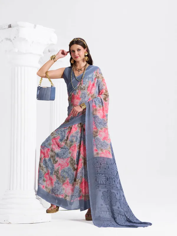 Women's_Stylish_Printed_Georgette_Saree_with_Matching_Unstitched_Blouse_Piece