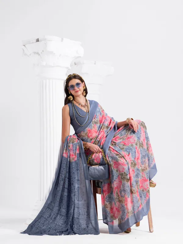 Women's_Stylish_Printed_Georgette_Saree_with_Matching_Unstitched_Blouse_Piece