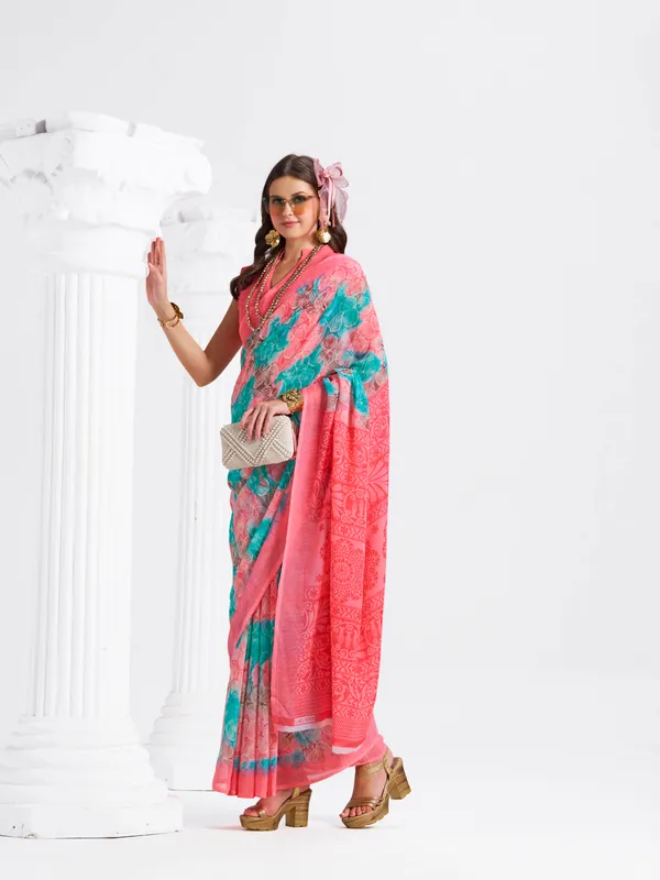 Women's_Stylish_Printed_Georgette_Saree_with_Matching_Unstitched_Blouse_Piece