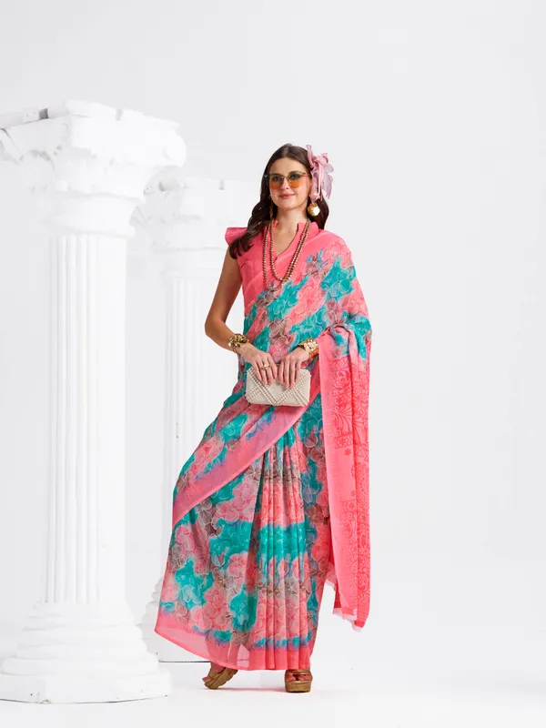 Women's_Stylish_Printed_Georgette_Saree_with_Matching_Unstitched_Blouse_Piece