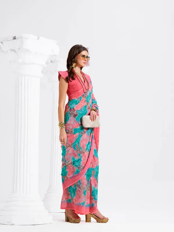Women's_Stylish_Printed_Georgette_Saree_with_Matching_Unstitched_Blouse_Piece