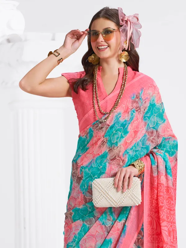 Women's_Stylish_Printed_Georgette_Saree_with_Matching_Unstitched_Blouse_Piece