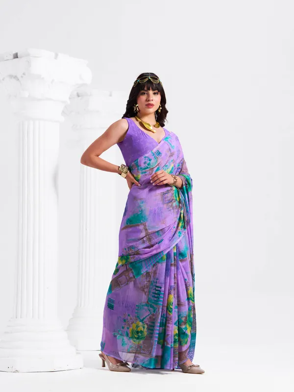 Women's_Stylish_Printed_Georgette_Saree_with_Matching_Unstitched_Blouse_Piece