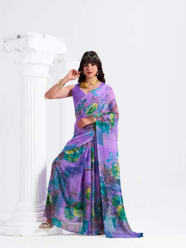 Women's_Stylish_Printed_Georgette_Saree_with_Matching_Unstitched_Blouse_Piece