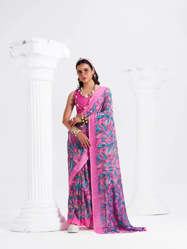 Women's_Stylish_Printed_Georgette_Saree_with_Matching_Unstitched_Blouse_Piece