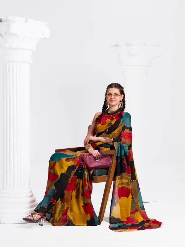 Women's_Stylish_Printed_Georgette_Saree_with_Matching_Unstitched_Blouse_Piece