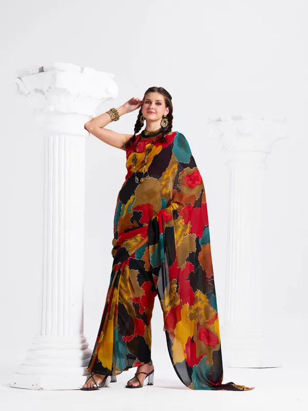 Women's_Stylish_Printed_Georgette_Saree_with_Matching_Unstitched_Blouse_Piece