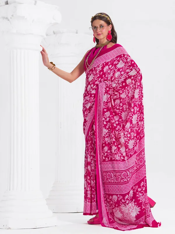 Women's_Stylish_Printed_Georgette_Saree_with_Matching_Unstitched_Blouse_Piece
