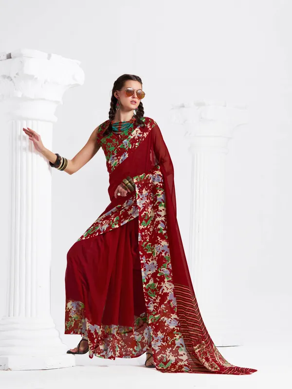 Women's_Stylish_Printed_Georgette_Saree_with_Matching_Unstitched_Blouse_Piece