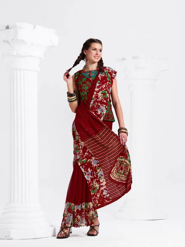 Women's_Stylish_Printed_Georgette_Saree_with_Matching_Unstitched_Blouse_Piece