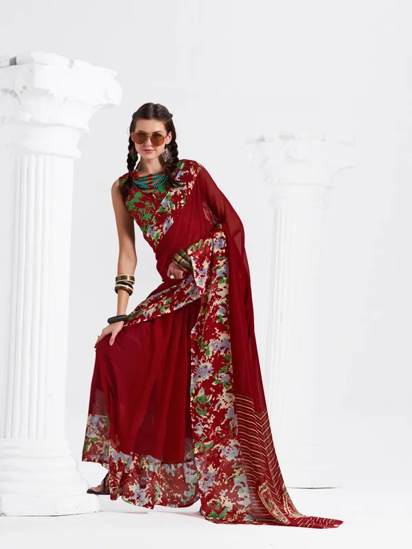 Women's_Stylish_Printed_Georgette_Saree_with_Matching_Unstitched_Blouse_Piece